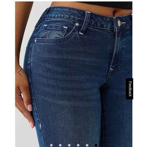 True Religion Billie Mid Rise Straight Jeans Medium Wash Women's Sz 25 Stretch - Picture 6 of 6